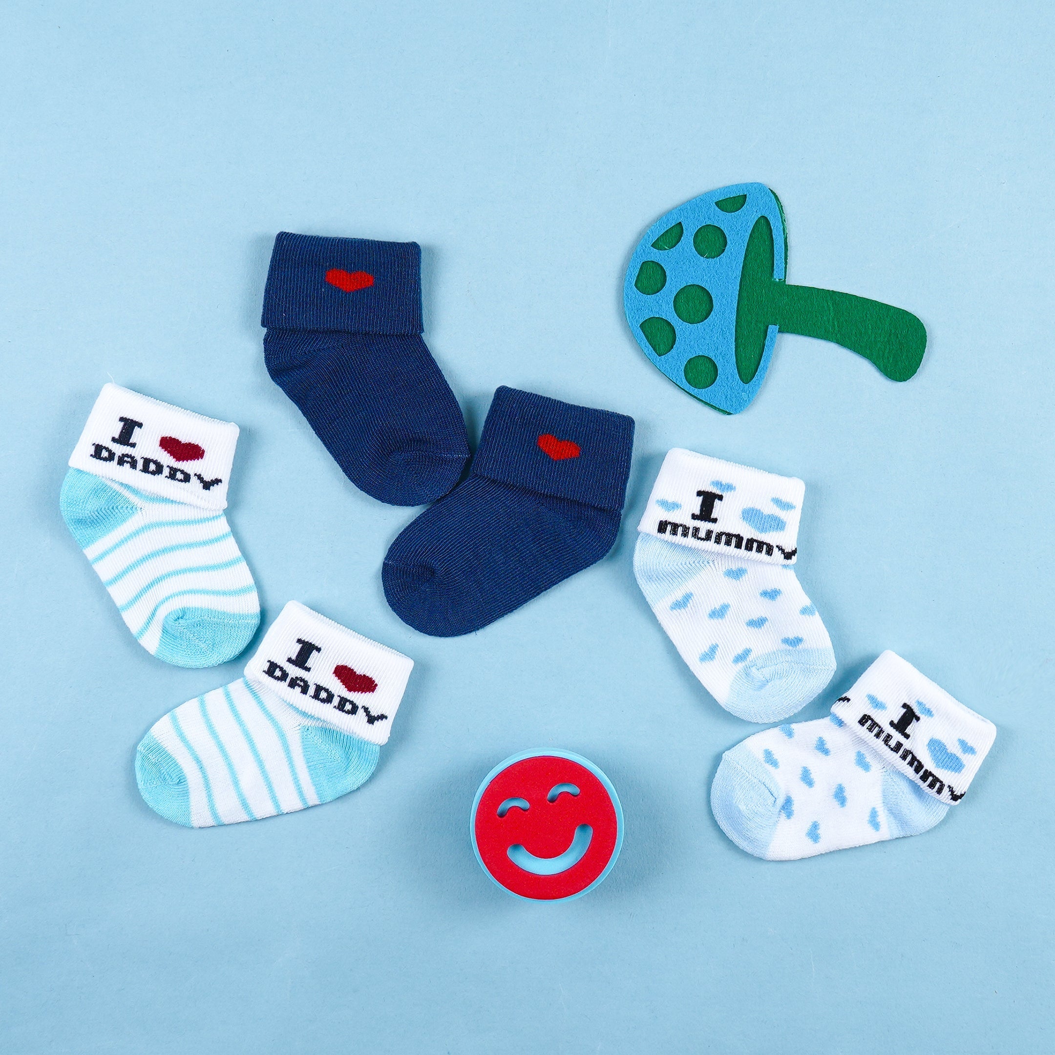 Baby 3 Pairs Socks Set Multicolor (0-6 Months) - Sunshine